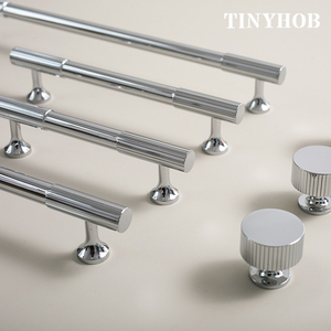 Chrome brillant lignes Verticales En Laiton Massif Tiroir Boutons T bar Poignée Chambre Poignées D'armoires de Cuisine Porte Poignée C-4449 - Product Image 5