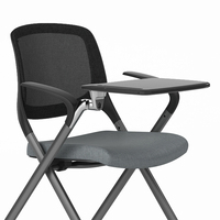 Chaises empilables, mobilier pliable pour universités, écoles, bureaux, formations, réunions, conférences, avec tablette d'écriture