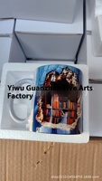 Tasse en céramique classique de livre 3D avec couvercle pour la décoration intérieure et l'ornement de fête pour les ornements 3D d'abîme de café ou d'eau