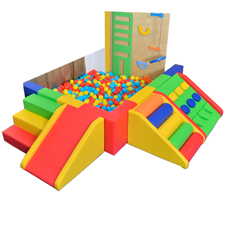 Qiao мягкая детская площадка для игры в мяч с квадратными бассейнами с горкой для детей в помещении