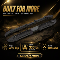 Marchepieds latéraux tout-terrain en acier inoxydable noir mat antidérapants, kit complet à visser, testés 150 kg, pour Hilux Ford