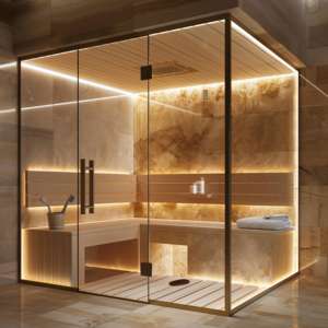 Sauna infrarouge lointain en cèdre pour 3 personnes, design moderne, vente chaude, panneau de commande informatique en bois massif, traverse en cèdre rouge - Product Image 1