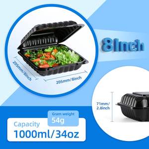 Boîte à lunch à 3 compartiments en plastique PP, type coquille de palourde - Product Image 3