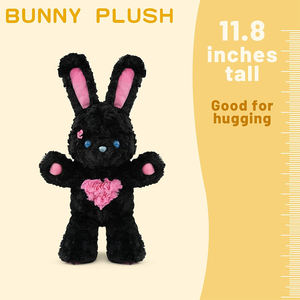 U627 تخصيص لطيف أرنب لينة أفخم لعبة محشوة الحيوانات هدايا عيد الفصح عيد ميلاد لتزيين غرفة الأطفال أرنب أسود أفخم اللعب - Product Image 3