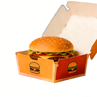 Boîtes à hamburgers en carton personnalisées en gros, imprimées sur mesure, pour la restauration rapide, les plats à emporter et les services de traiteur