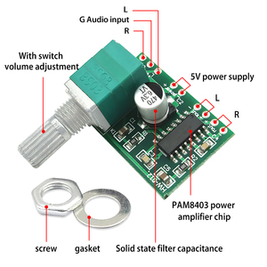 CA-8403S 5V 2*3W Mini USB-betriebenes Audio-Board mit PAM8403 Digitalverstärker und GF1002 Schalt-Linearvergleichern - Product Image 2