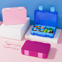 Boîte à lunch réutilisable de haute qualité pour micro-ondes 810ml Boîte à lunch Bento multifonctionnelle Tritan 6 compartiments