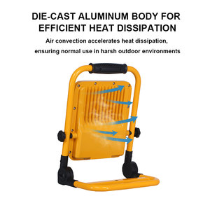 KCD 30W 50W 100W Alto Lumen Plegable Mano Camping Portátil Alta calidad Recargable 1000 Lúmenes <span class=keywords><strong>LED</strong></span> Luz DE TRABAJO