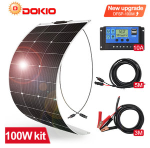 ドキオ トップセラー 米国/EU在庫 ソーラーキット 18V モノ 100W フレキシブルソーラー 車/ボート/家庭用ソーラーチャージ 12V ソーラーパネル - Product Image 3