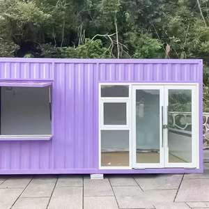 Kiosque à <span class=keywords><strong>café</strong></span> préfabriqué économique de 20 pieds, design ferme, pavillon respirant pour bar à thé au lait et jus - Product Image 4