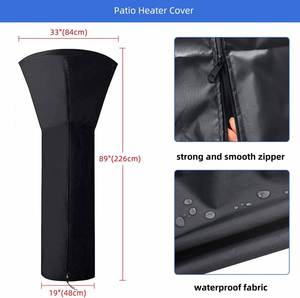 Housse de protection pour chauffage de terrasse extérieur 420D robuste, imperméable, noire, design moderne, avec fermeture éclair, toutes saisons, pour chauffage au propane - Product Image 3