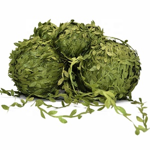 Hojas de seda de 10 metros, hojas verdes artificiales hechas a mano, decoración de boda, corona DIY, hojas de sauce artificiales, guirnalda de tela, rata - Product Image 2
