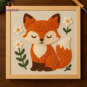 <span class=keywords><strong>Kit</strong></span> de broderie à l'aiguille à poinçon, tous les matériaux inclus, ensemble de couture carré tendance 25x25cm à prix avantageux - Product Image 3