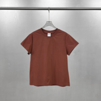 Camisetas de Manga Corta Casuales para Mujer, 100% Algodón, 210GSM, Cuello Redondo, Tejido de Punto, con Logotipo Personalizado Impreso, Color Liso, Secado Rápido para Verano