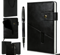 Ensemble de carnet de notes en cuir A5 de style professionnel Lunaire Premium, couverture rigide, impression UV, 100 pages, stylo, boîte cadeau, cadeau idéal pour les hommes