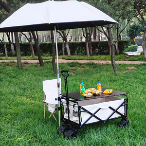 Opbergdoos Op Wielen, Opvouwbare Praktische Kruidenierswagen, All-Terrain Outdoor Camping, Strandbuggy, Tuinaanhangwagen - Product Image 5
