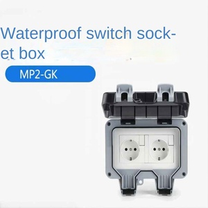 Enchufe impermeable de dos vías, enchufe impermeable IP66, interruptor de pared, enchufe estándar - Product Image 5