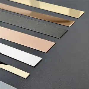 Usine directement bande d'or décoration métallique bandes de garniture auto-adhésives en acier inoxydable pour mur