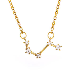 สร้อยคอคริสตัลยอดนิยมสิบสองกลุ่มดาวสร้อยคอเงินและทองจี้สร้อยคอผู้หญิงของขวัญเครื่องประดับสายยาว - Product Image 2