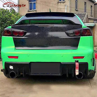 Accessoires de voiture Noir brillant/Fibre de carbone Look ABS Arrière Coffre de voiture Spoiler Wing Trim Cover pour Mitsubishi Lancer EX