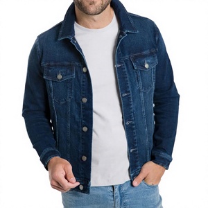 Chaqueta Vaquera Azul Vintage de Diseño Personalizado para Hombre, Chaqueta Informal de Estilo Urbano, Chaqueta Vaquera Azul Oscuro, Corte Regular, Cierre de Botones - Product Image 1