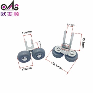 Rodillo Superior <span class=keywords><strong>para</strong></span> Puerta Corredera, Recubierto <span class=keywords><strong>de</strong></span> Zinc, Rodillo Doble, Rodillo Superior <span class=keywords><strong>de</strong></span> Nylon Duradero <span class=keywords><strong>para</strong></span> Puerta <span class=keywords><strong>de</strong></span> Armario - Product Image 2