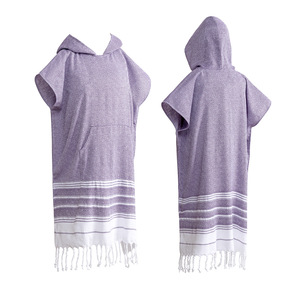 Toalla de Playa con Capucha Grande para Adultos, con Diseño de Diamantes y Logotipo Personalizado, Poncho de Surf a Rayas, Bata de Cambio de Algodón Turco - Product Image 5