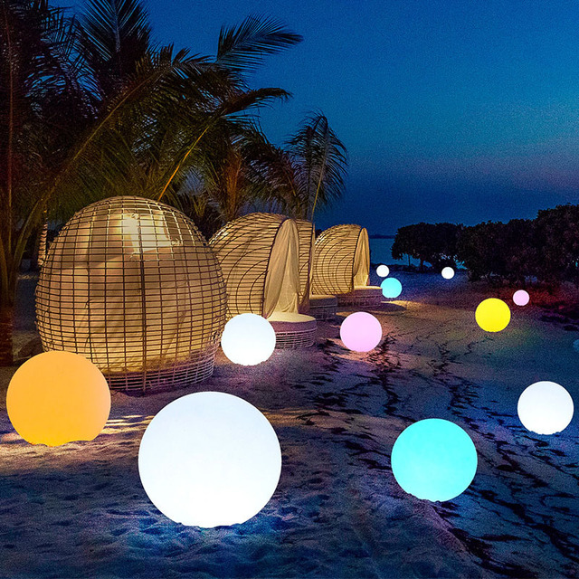 16 Colors Remote Control RGB Sphere Lamp Outdoor Waterproof LED Glowing Ball Light IP65 Solar for Garden Patio Pool Decoration