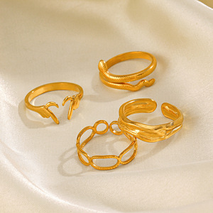 Stainless Steel Irregular High Grade Jewelry <strong>Cheap</strong> Hip Hop <strong>Promise</strong> <strong>Rings</strong> Unisex 18k Gold Plated love Heart Adjustable <strong>Rings</strong> - Product Image 3