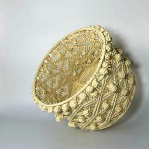 Handmade JNC Macrame Natural Cotton <b>Storage</b> <b>Basket</b> Decorative <b>Wall</b> Home Art Style Foldable Vietnam Origin Available Different - Product Image 5