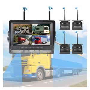 Système de caméra solaire magnétique sans fil pour chariot élévateur, moniteur de camion, kit écran LCD de tableau de bord de voiture pour vision arrière, DVR de sécurité - Product Image 1