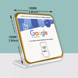 Socia Media Ntag213 215 216 Acrílico Tap Stand Table Display Qr Code Nfc Stand Impresión personalizada - Product Image 2