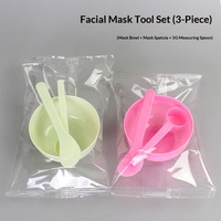 Ensemble d'outils de beauté en trois pièces : 3 bols à masque (petits), 5g applicateur de masque, 10ml cuillère doseuse, emballage individuel