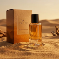 Botella de Perfume de Vidrio Cilíndrica Vacía de 50 ml, Color Ámbar Degradado, con Caja de Lujo de Alta Calidad