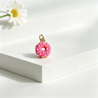 Pendentif Donuts Multicolore en Émail pour Bracelet FABCM-16, Breloque en Cuivre Doré pour la Fabrication de Bijoux, Pendentifs en Forme de Pain pour Bijoux d'Été
