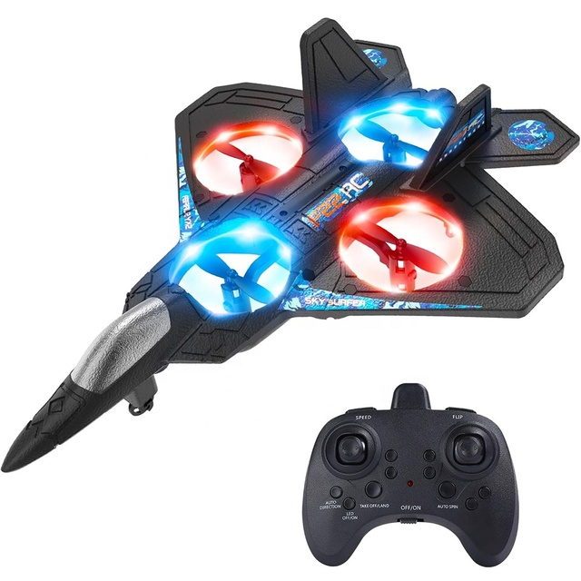 360° Flip Remote Control Stunt Plane Toy Foam Drone RC Airplane with Light for Beginners
