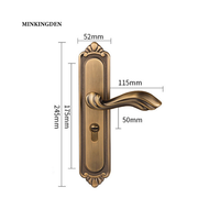 Poignées de porte en alliage de zinc doré de style victorien européen de luxe, avec motifs complexes, serrure magnétique, haut de gamme, pour intérieur, entrepôt, maison