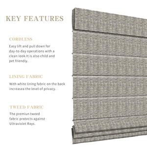 ستائر رومانية ليلية نهارية نوافذ لاسلكية من الأعلى لأسفل ظلال إضاءة سفلية ستائر رومانية لاسلكية - Product Image 2