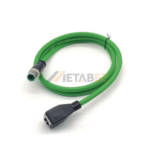 Adaptador de Conector Hembra RJ45 a M12 Codificado X y D, 0.75m, 4 Pines, Impermeable, con Fijación Frontal, Divisor de Cable - Product Image 1