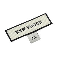 Étiquettes de vêtements personnalisées, étiquettes de taille de col pliées au centre pour les vêtements, étiquettes en tissu tissé, découpe au laser, étiquettes brodées pour les sacs