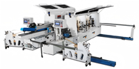 Ligne de chantournage automatique double face pour le façonnage des coins des panneaux de porte en bois avec machine pour côtés courts et longs