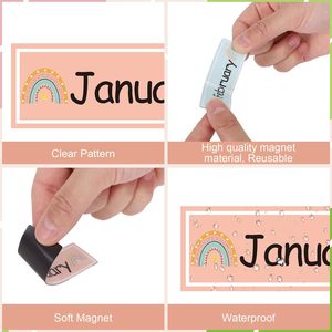 <span class=keywords><strong>Calendrier</strong></span> magnétique pour réfrigérateur personnalisé <span class=keywords><strong>avec</strong></span> logo bohème/arc-en-ciel, <span class=keywords><strong>avec</strong></span> des numéros <span class=keywords><strong>de</strong></span> mois/jours/semaines colorés pour la décoration <span class=keywords><strong>de</strong></span> la maison et <span class=keywords><strong>de</strong></span> la salle <span class=keywords><strong>de</strong></span> classe - Product Image 2