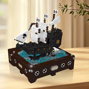 Juguetes de barco pirata, el dinámico barco pirata Mould King 10243, modelo de barco de bloques de construcción, juego de ladrillos, regalo de Navidad para niños - Product Image 3