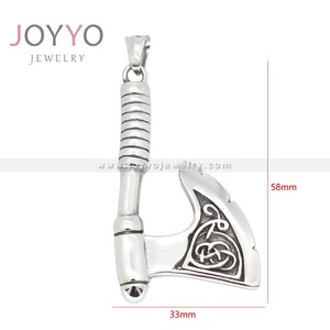 कस्टम उच्च गुणवत्ता वाले फैशन गहने पुरुषों स्टेनलेस स्टील विंटेज नार्डिक वाइकिंग नोर्स पेरुन एमुलेट कुल्हाड़ी पेलेंट - Product Image 6