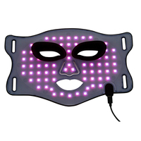 Masque facial LED en silicone personnalisé avec logo OEM, 4 couleurs (rouge, bleu, infrarouge), pour soins de la peau et beauté, vente en gros
