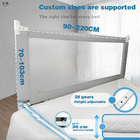 Barrière de lit bébé certifiée CE, cadre métallique réglable, tissu Oxford lavable, barrière de sécurité pour enfant, personnalisation OEM disponible