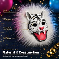 Masques d'animaux en EVA en gros : Loup, Tigre, Lion, Singe – Accessoires de fête sur le thème de la nature pour Halloween et le Carnaval