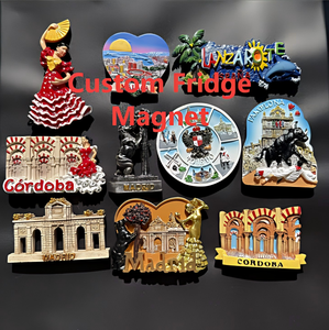 Nuevo Imán <span class=keywords><strong>de</strong></span> Resina Personalizado para Refrigerador, Recuerdo <span class=keywords><strong>de</strong></span> Viaje <span class=keywords><strong>de</strong></span> España, Diseño Creativo y Cultural, Decoración Artesanal Pintada a Mano en 3D - Product Image 1