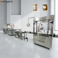 Machine de remplissage entièrement automatique pour beurre de cacahuète à haute viscosité et huile de piment avec particules, équipée d'une pompe rotative personnalisée