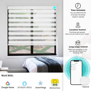 ม่านม้วนแบบไร้สายไฟฟ้าในตัว รุ่นโมเดิร์น ลายม้าลาย ปิดแสง 100% แบบกล่องสี่เหลี่ยม สำหรับห้องนั่งเล่นและสำนักงาน - Product Image 6